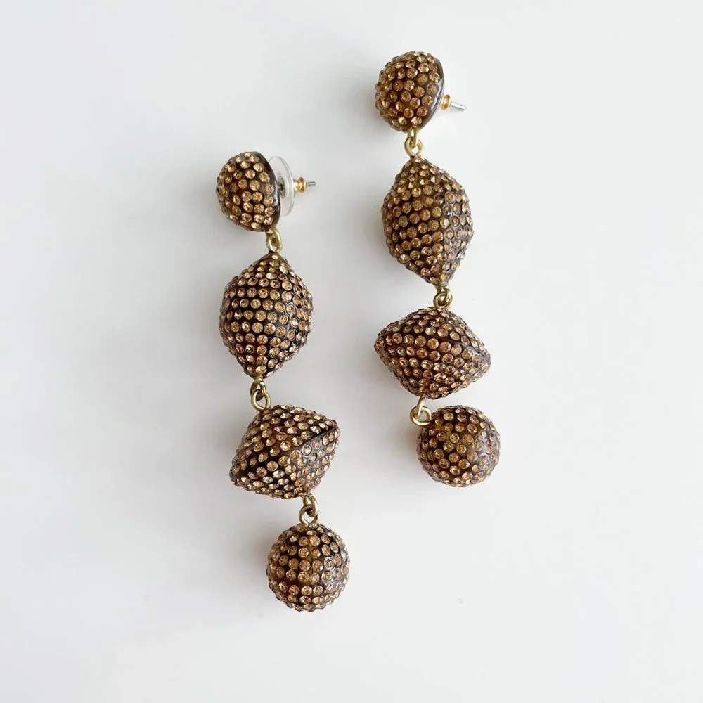 J. Crew Pavé Resin Statement Earrings (Gold)